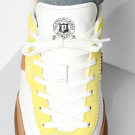 Polo Ralph Lauren - Zapatillas Bedford Blanco Amarillo Marrón