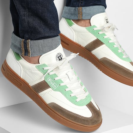 Polo Ralph Lauren - Zapatillas Bedford Blanco Verde Marrón