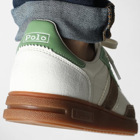 Polo Ralph Lauren - Zapatillas Bedford Blanco Verde Marrón