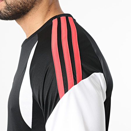 Adidas Sportswear - Tee Shirt Slim A Bandes Tiro 26L KB1357 Noir Blanc