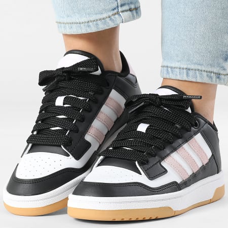 Adidas Sportswear - Baskets Femme Basketball 3 Stripes White Black Pink