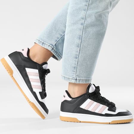 Adidas Sportswear - Baskets Femme Basketball 3 Stripes White Black Pink