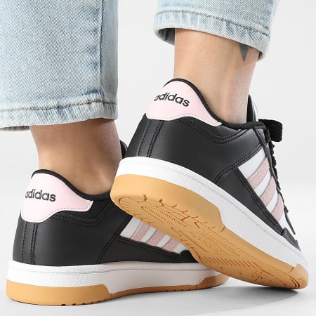 Adidas Sportswear - Baskets Femme Basketball 3 Stripes White Black Pink