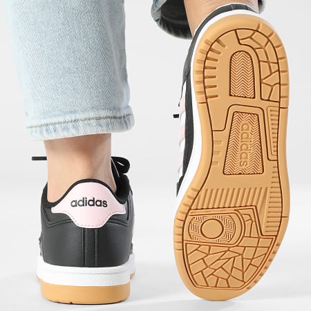 Adidas Sportswear - Baskets Femme Basketball 3 Stripes White Black Pink