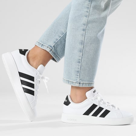 Adidas Performance - Zapatillas Mujer Grand Court 3.0 J JP9365 Footwear Blanco Negro Core