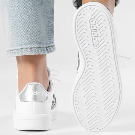 Adidas Performance - Zapatillas Mujer Grand Court 3.0 J JP9363 Footwear Blanco Plata Metálico
