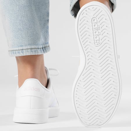 Adidas Performance - Zapatillas Mujer Grand Court 3.0 J JQ1978 Footwear Blanco Iridiscente Casi Rosa