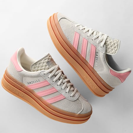 Adidas Originals - Zapatillas Mujer Gazelle Bold J JQ7409 Wonder Aluminium Semi Pink Spark Cream White