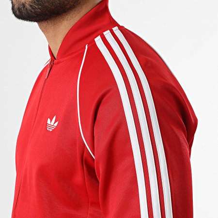 Adidas Originals - Veste Zippée A Bandes SST TT KE1670 Rouge Blanc