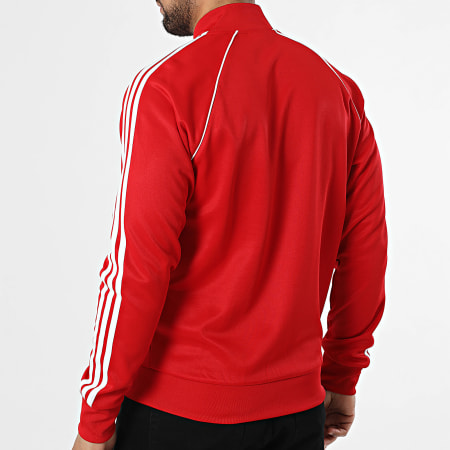 Adidas Originals - Veste Zippée A Bandes SST TT KE1670 Rouge Blanc