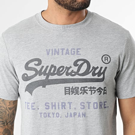 Superdry - Camiseta Heritage Relajada M1012216A Gris Jaspeado