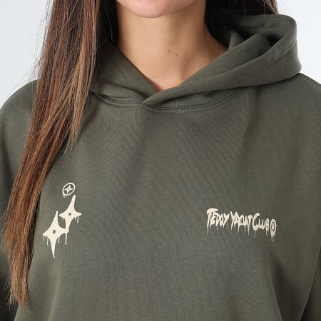 Teddy Yacht Club - Sweat Capuche Relaxed Femme Simple Andrew Beige Vert Kaki