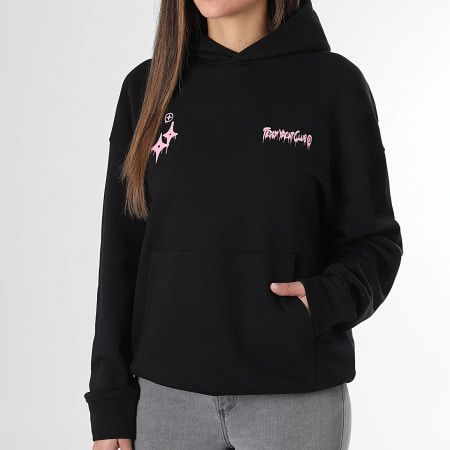 Teddy Yacht Club - Sweat Capuche Relaxed Femme Simple Andrew Rose Noir