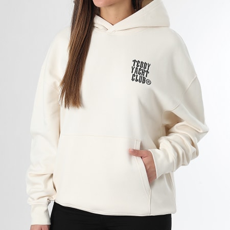 Teddy Yacht Club - Sweat Capuche Relaxed Femme Cheetah Print Beige Chiné Léopard