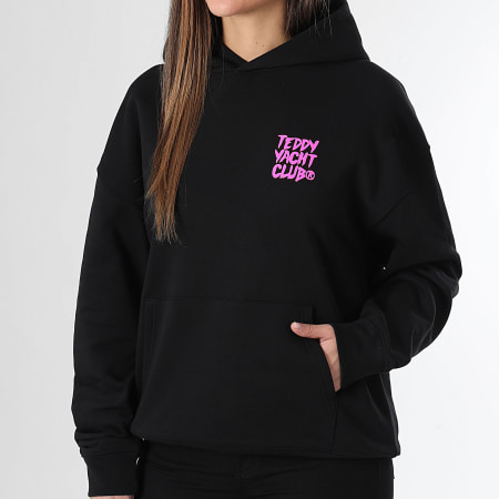 Teddy Yacht Club - Sweat Capuche Relaxed Femme Vision Noir