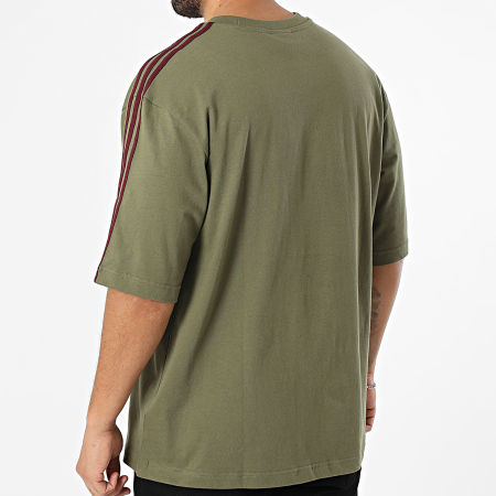 Adidas Originals - Tee Shirt A Bandes 3 Stripes KE1590 Vert Kaki Bordeaux