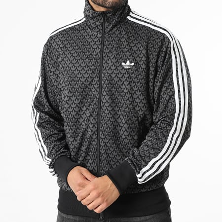 Adidas Originals - Veste Zippée A Bandes Firebird KC9158 Noir Gris Anthracite