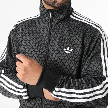 Adidas Originals - Veste Zippée A Bandes Firebird KC9158 Noir Gris Anthracite