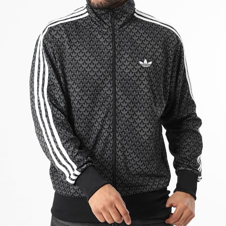 Adidas Originals - Veste Zippée A Bandes Firebird KC9158 Noir Gris Anthracite