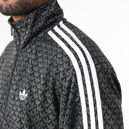 Adidas Originals - Veste Zippée A Bandes Firebird KC9158 Noir Gris Anthracite