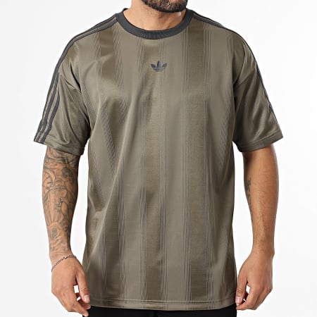 Adidas Originals - Tee Shirt A Bandes Jacquard Jersey KD5832 Marron