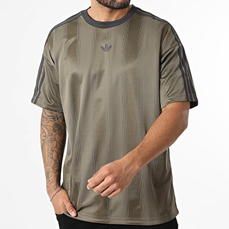 Adidas Originals - Tee Shirt A Bandes Jacquard Jersey KD5832 Marron