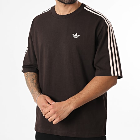 Adidas Originals - Tee Shirt A Bandes 3 Stripes KE2905 Marron Rose