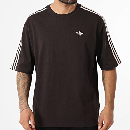 Adidas Originals - Tee Shirt A Bandes 3 Stripes KE2905 Marron Rose
