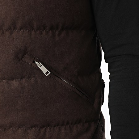 Frilivin - Plumífero sin mangas U77 Marrón Oscuro