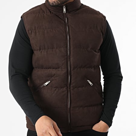 Frilivin - Plumífero sin mangas U77 Marrón Oscuro