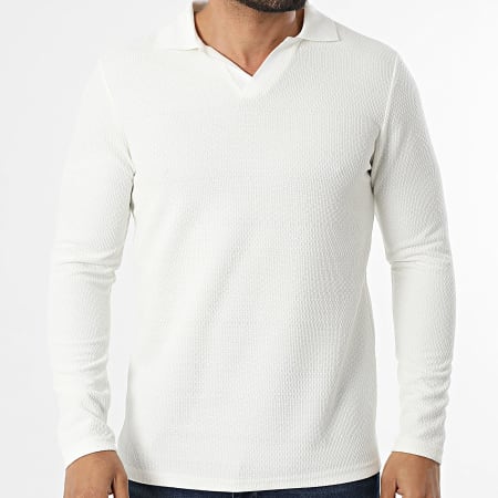 Classic Series - Polo Manches Longues Texturé 553 Beige Clair