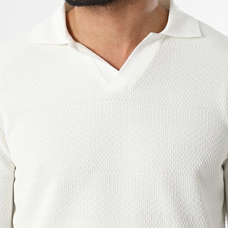 Classic Series - Polo Manches Longues Texturé 553 Beige Clair