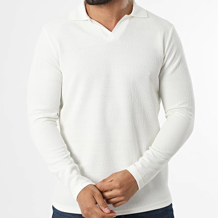 Classic Series - Polo Manches Longues Texturé 553 Beige Clair