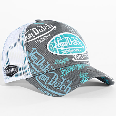 Von Dutch - Casquette Trucker Cafe Gris Anthracite Chiné Noir Bleu Turquoise