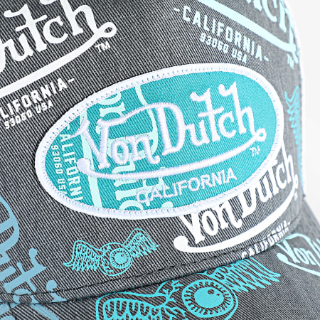 Von Dutch - Casquette Trucker Cafe Gris Anthracite Chiné Noir Bleu Turquoise