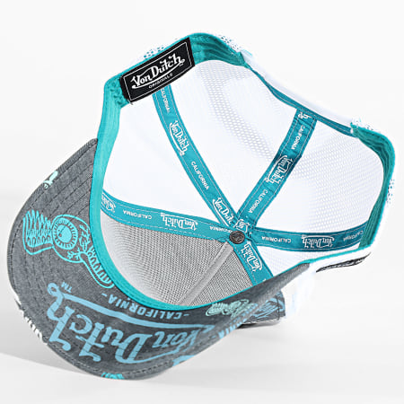 Von Dutch - Casquette Trucker Cafe Gris Anthracite Chiné Noir Bleu Turquoise