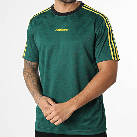 Adidas Originals - Tee Shirt A Bandes Jacquard Jersey KE3337 Vert