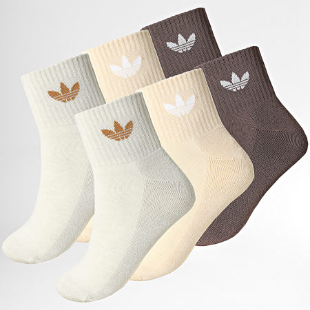Adidas Originals - Lot De 6 Paires De Chaussettes 1/4 Socks IX5278 Marron Beige