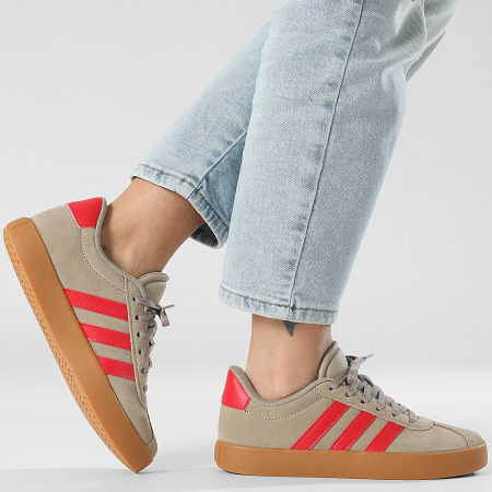 Adidas Performance - Zapatillas Mujer VL Court 3.0 K IH3948 Blanco Cargo Rojo Puro Oro Metálico