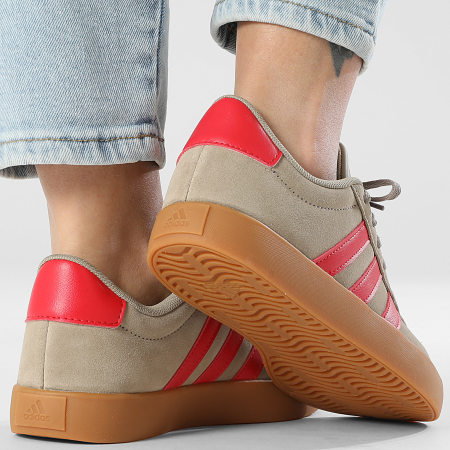 Adidas Performance - Zapatillas Mujer VL Court 3.0 K IH3948 Blanco Cargo Rojo Puro Oro Metálico