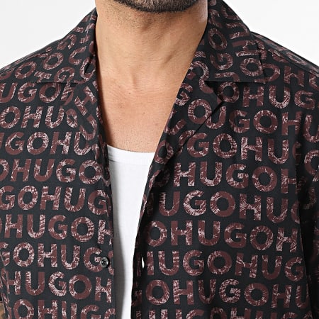 HUGO - Chemise Manches Courtes Ellino 50555792 Noir Marron