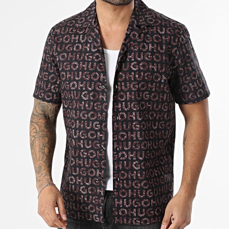 HUGO - Chemise Manches Courtes Ellino 50555792 Noir Marron