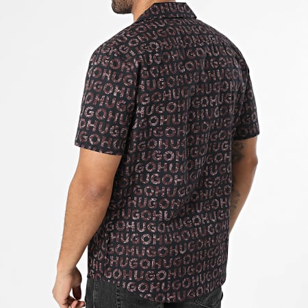 HUGO - Chemise Manches Courtes Ellino 50555792 Noir Marron