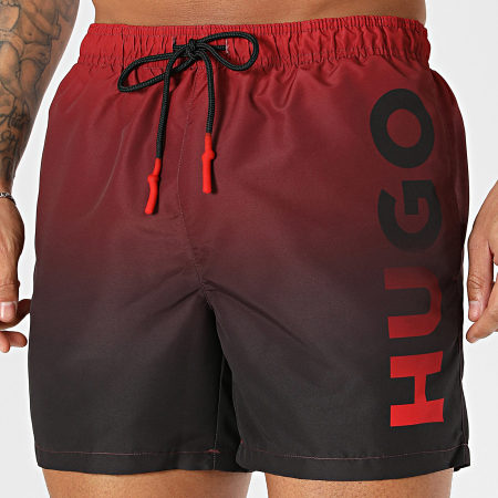 HUGO - Short De Bain Ray 50555582 Rouge Noir Dégradé