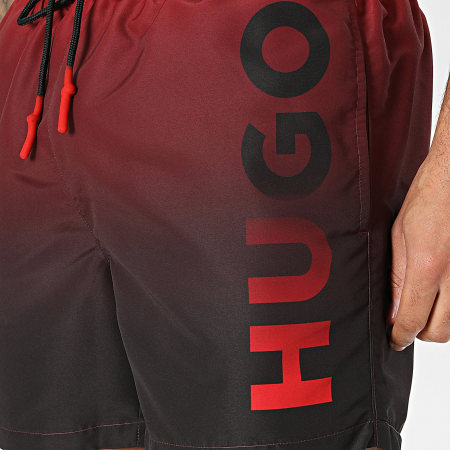 HUGO - Short De Bain Ray 50555582 Rouge Noir Dégradé