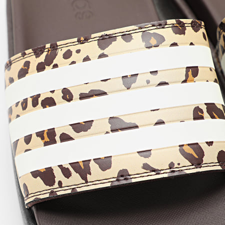 Adidas Sportswear - Claquettes Femme Adilette Platform JR9234 Marron Léopard