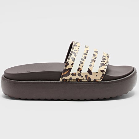 Adidas Sportswear - Claquettes Femme Adilette Platform JR9234 Marron Léopard