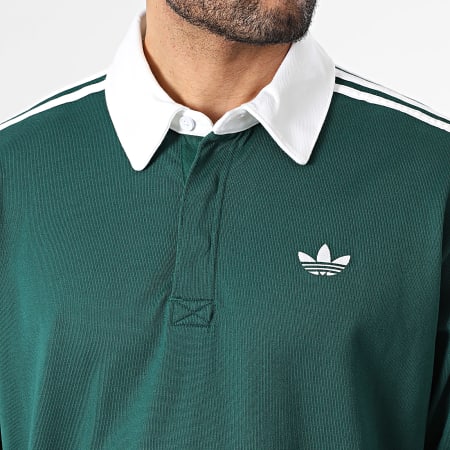 Adidas Sportswear - Sweat Col Boutonné 3 Stripes KE3572 Vert Blanc