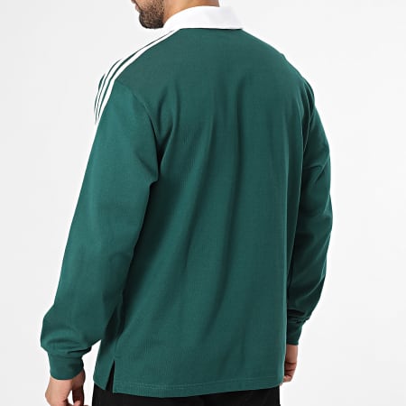 Adidas Sportswear - Sweat Col Boutonné 3 Stripes KE3572 Vert Blanc