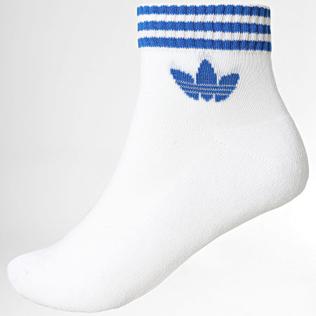 Adidas Originals - Lot De 3 Paires De Chaussettes 3 Stripes Ankle KD8258 Blanc Noir Bleu Roi Rouge Gris